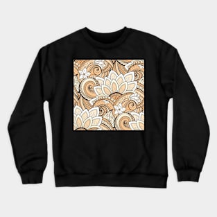 Monochromatic Paisley Print with Vintage Floral Motifs Crewneck Sweatshirt